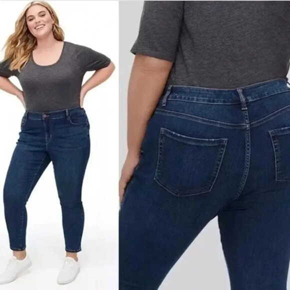 Lane Bryant Dark Wash High Rise Skinny Jeans 20 - Picture 1 of 5